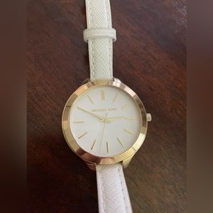 Michael Kors White and Gold Watch